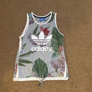 Adidas Gray Floral Tank Top